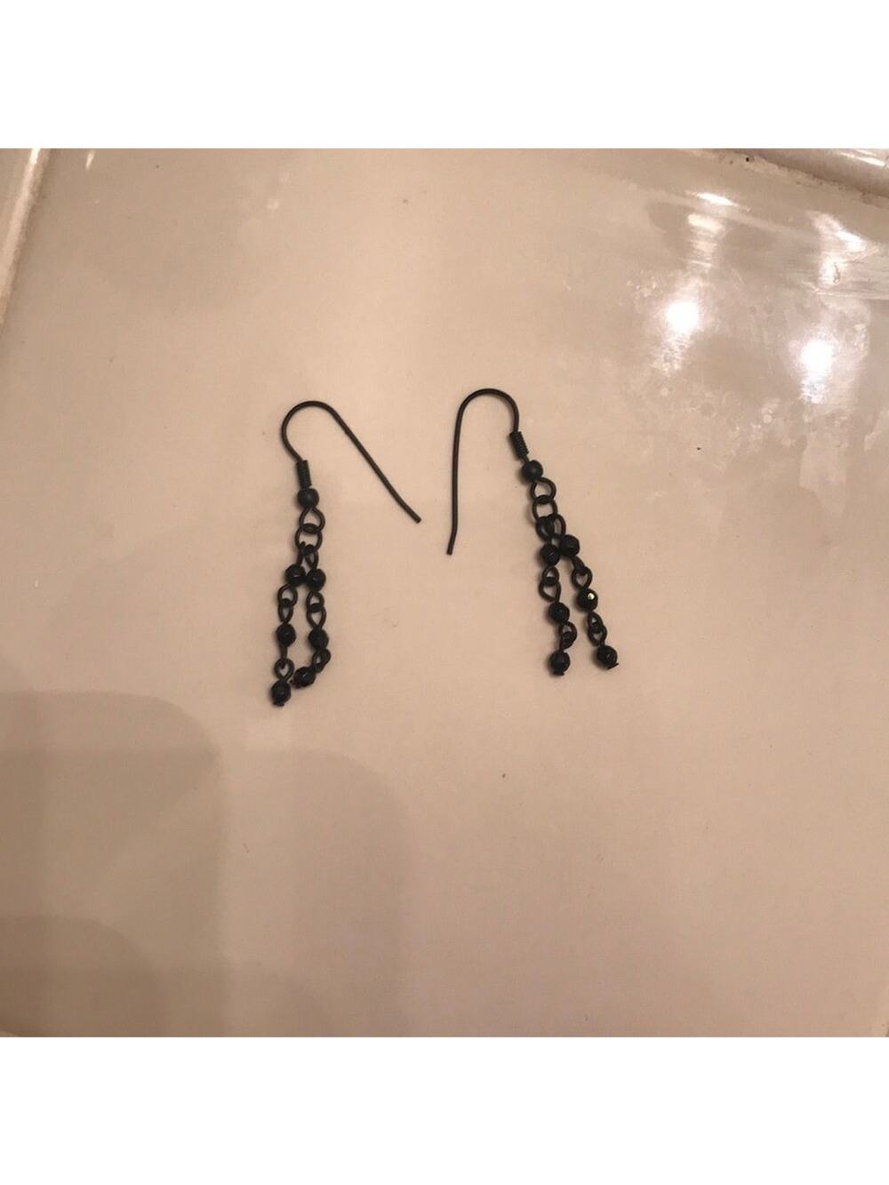 Black beaded earrings 